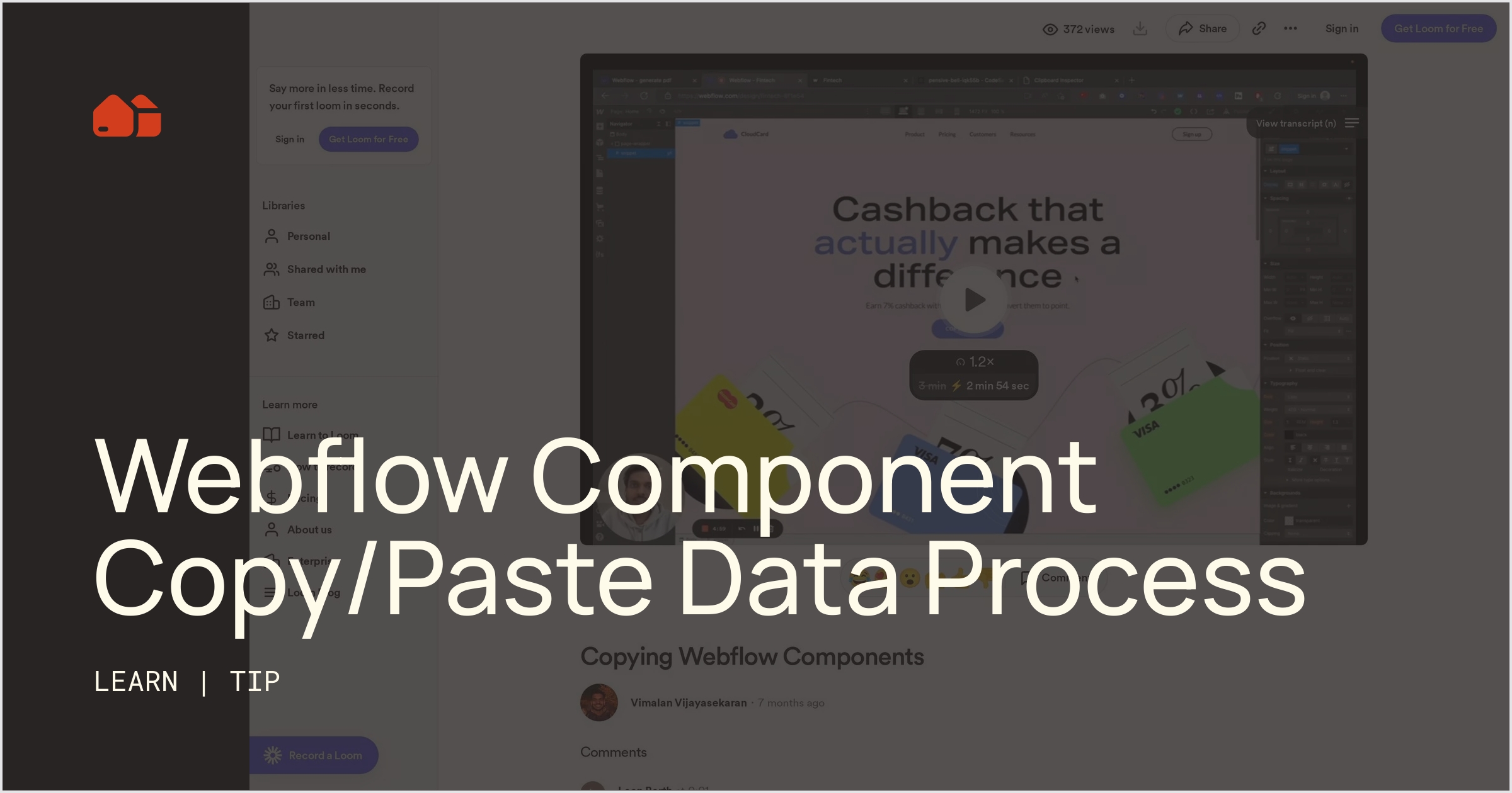 Webflow Component Copy/Paste Data Process [Tip] No-Code Supply Co.