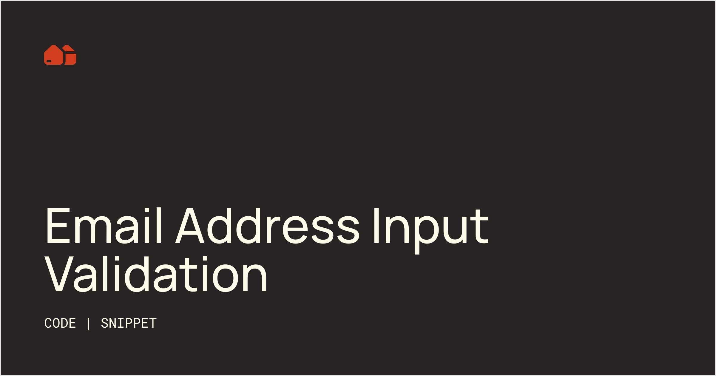 Email Address Input Validation [Snippet] No-Code Supply Co. image.