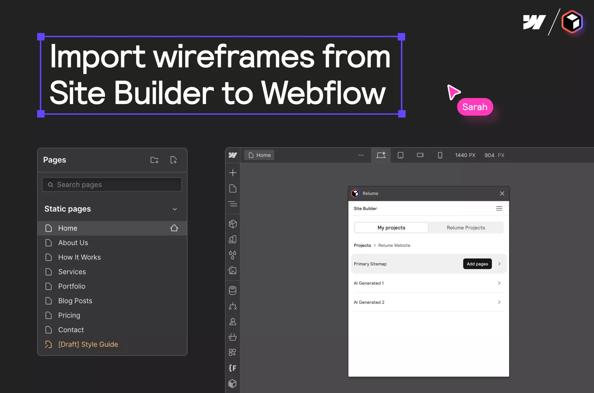 Relume Site Builder Webflow App