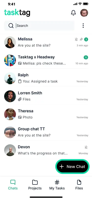 Chat Home screen