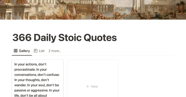 Philipp Stelzel's Stoic Daily Quotes Notion Template: Find Wisdom and ...