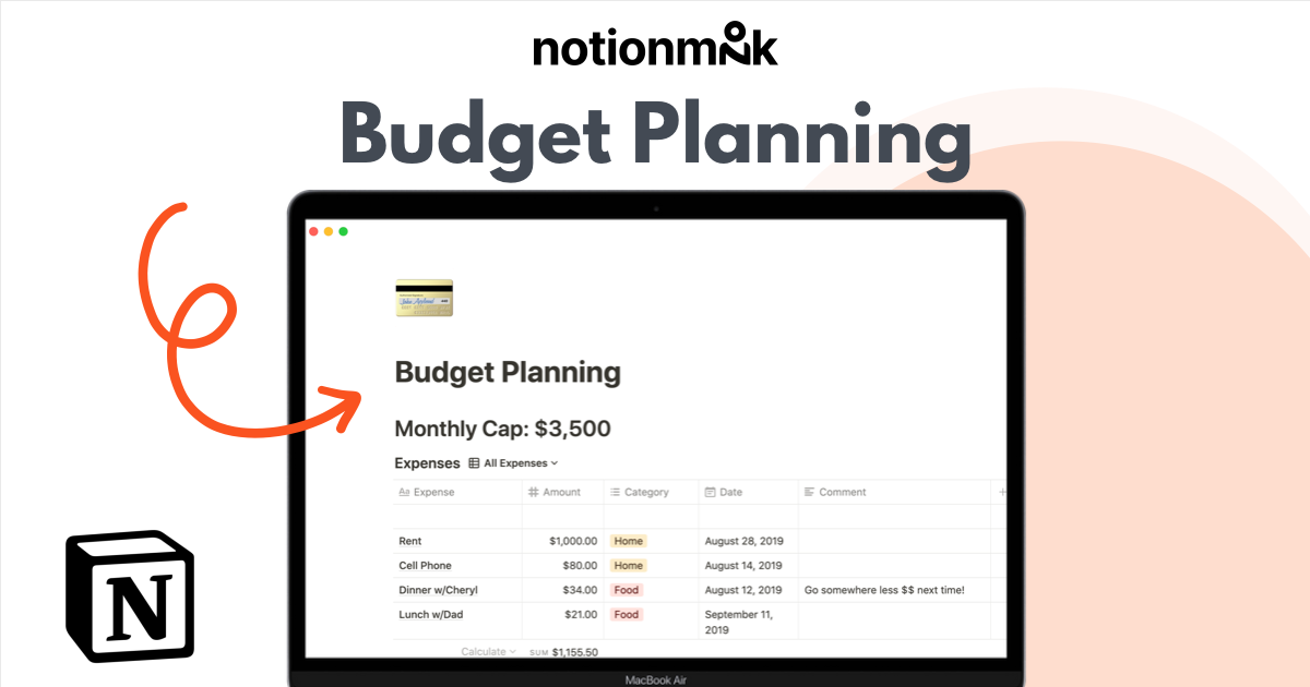 Notion template: Budget planning created by Notion