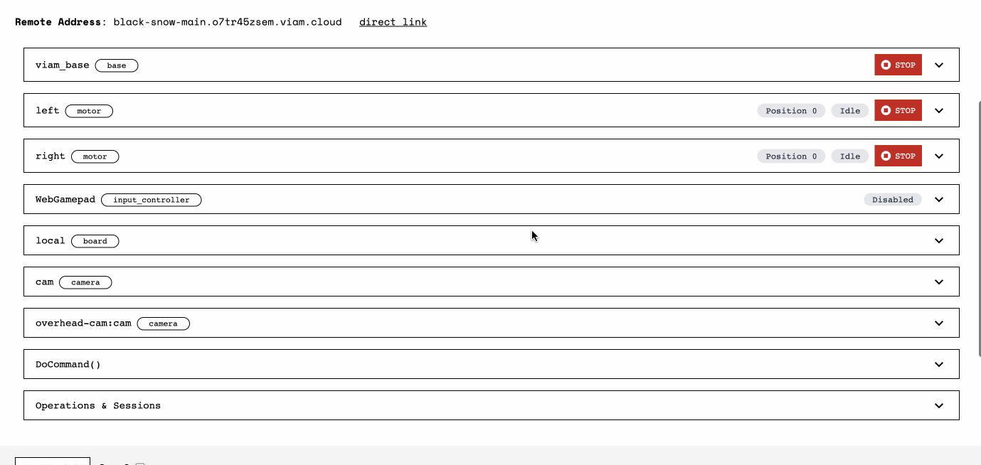 Example of the python sample generated for the Viam Rover fragment