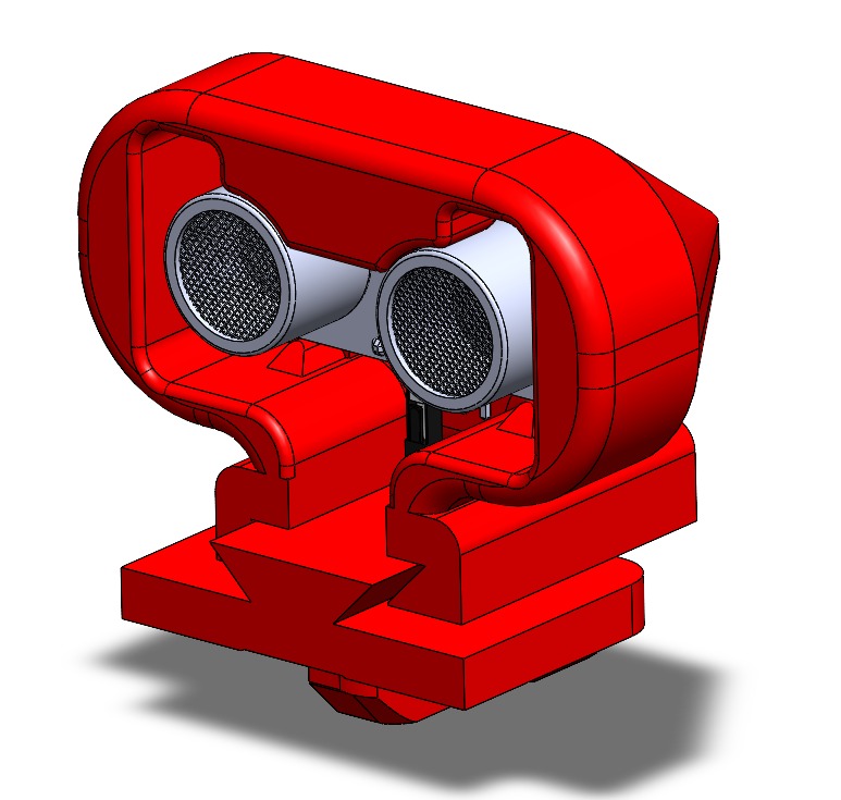 3D printed enclosure of the ultrasonic sensor.