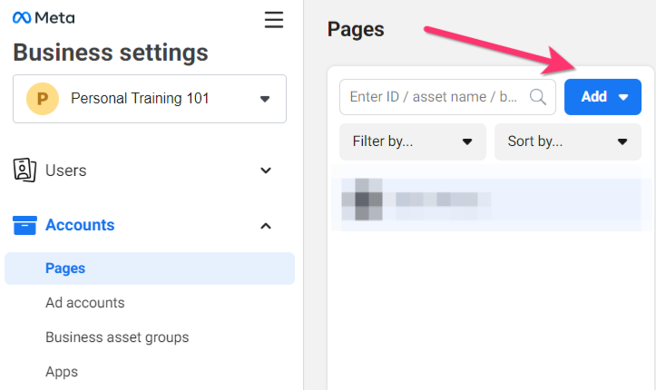 Selecting Pages in the Business Setting