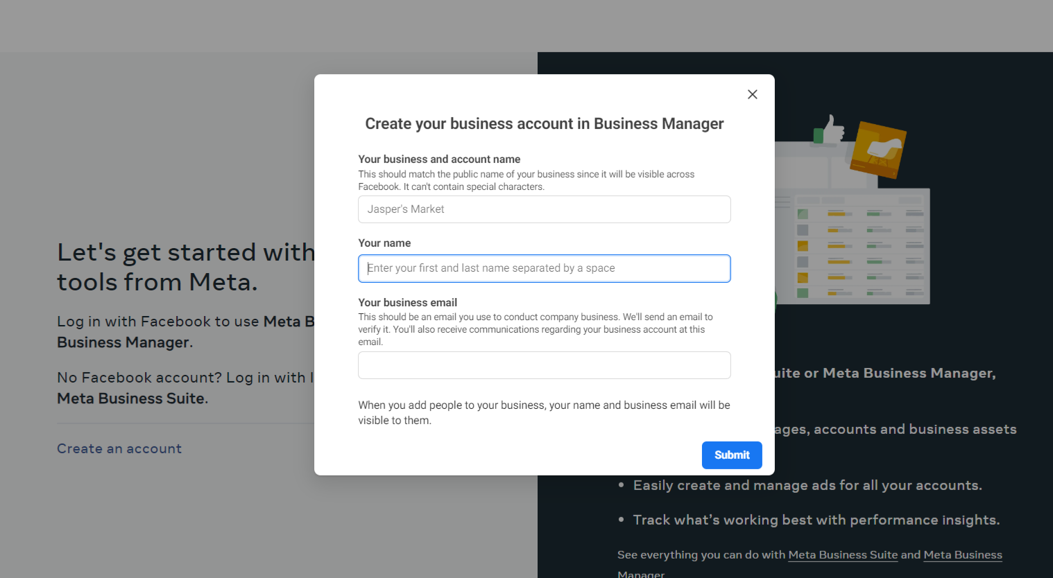 Creating a Business Manager Account