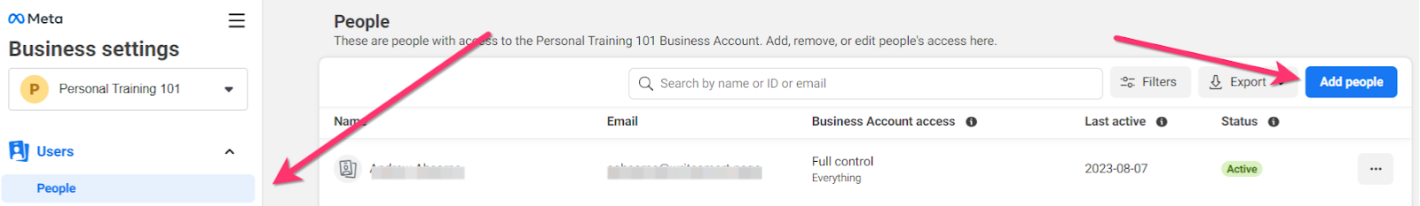 Add people to the Ad account