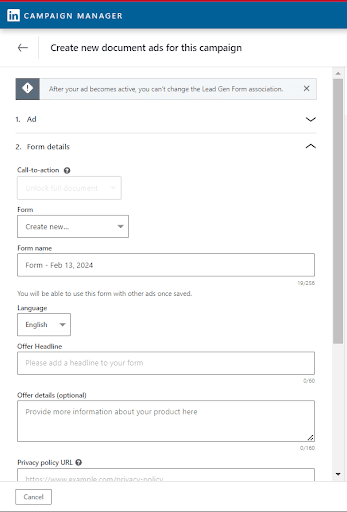 lead gen form