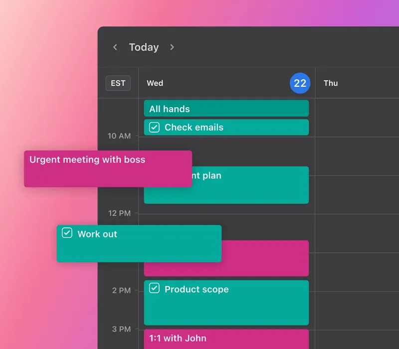 Motion Intelligent Calendar rescheduling tasks