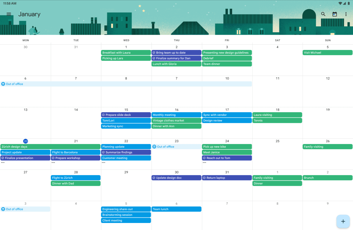 Screenshot of Google Calendar user interface