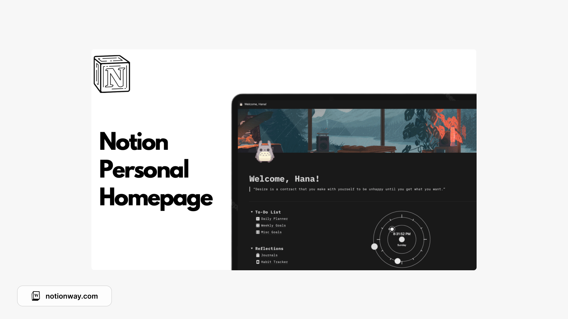 Free Minimal Notion Personal Homepage productivity 