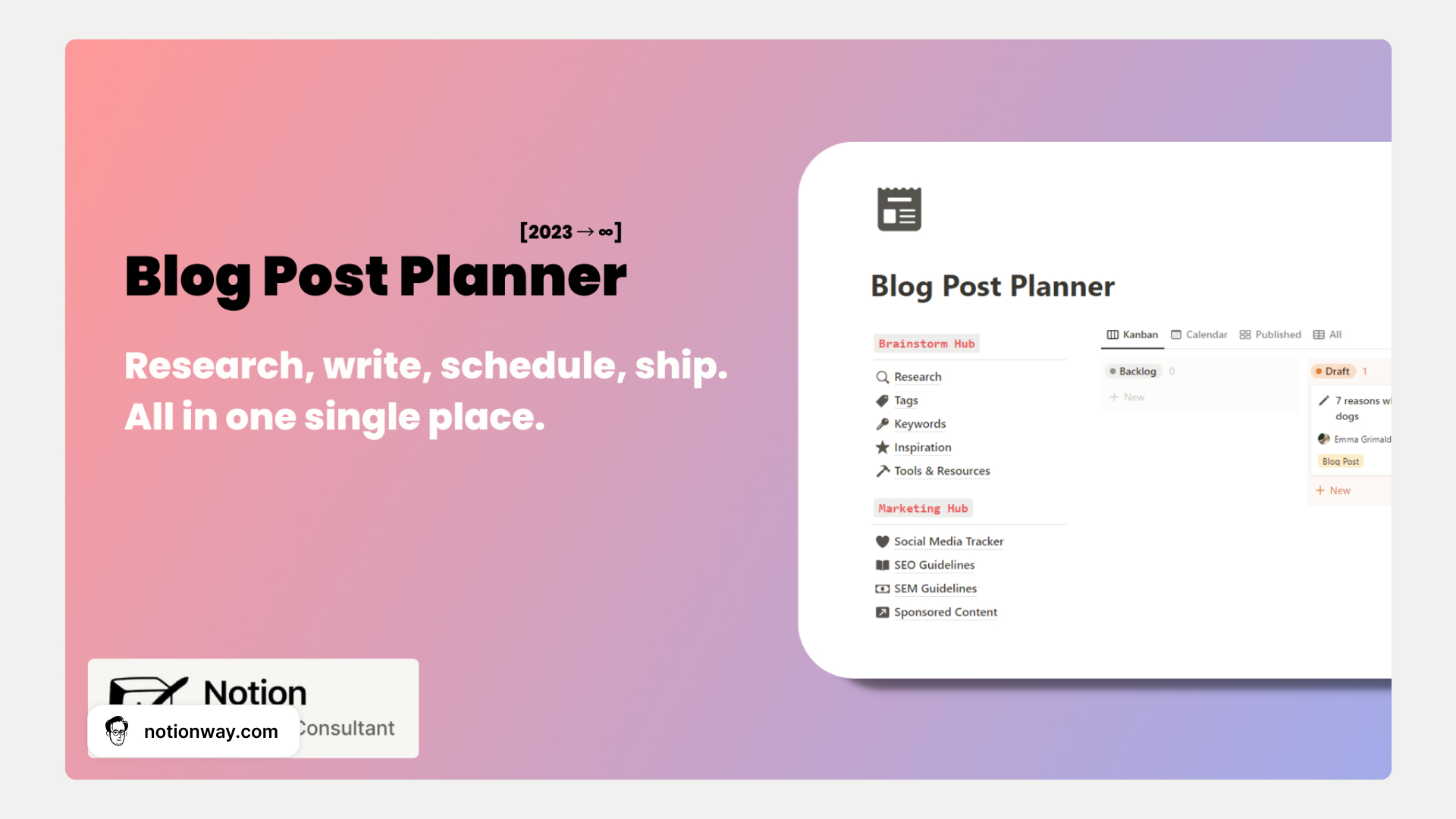 Notion for Blogging Template