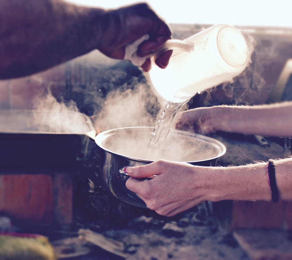 Boiling water