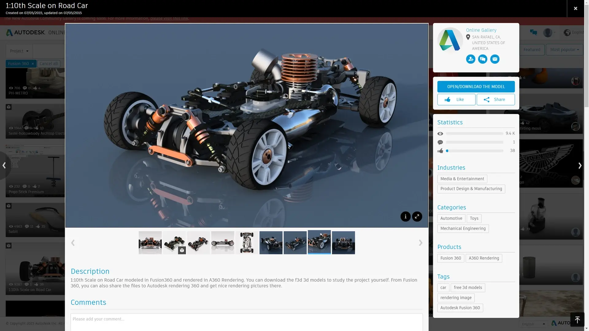 Autodesk's Gallery has some great models to download