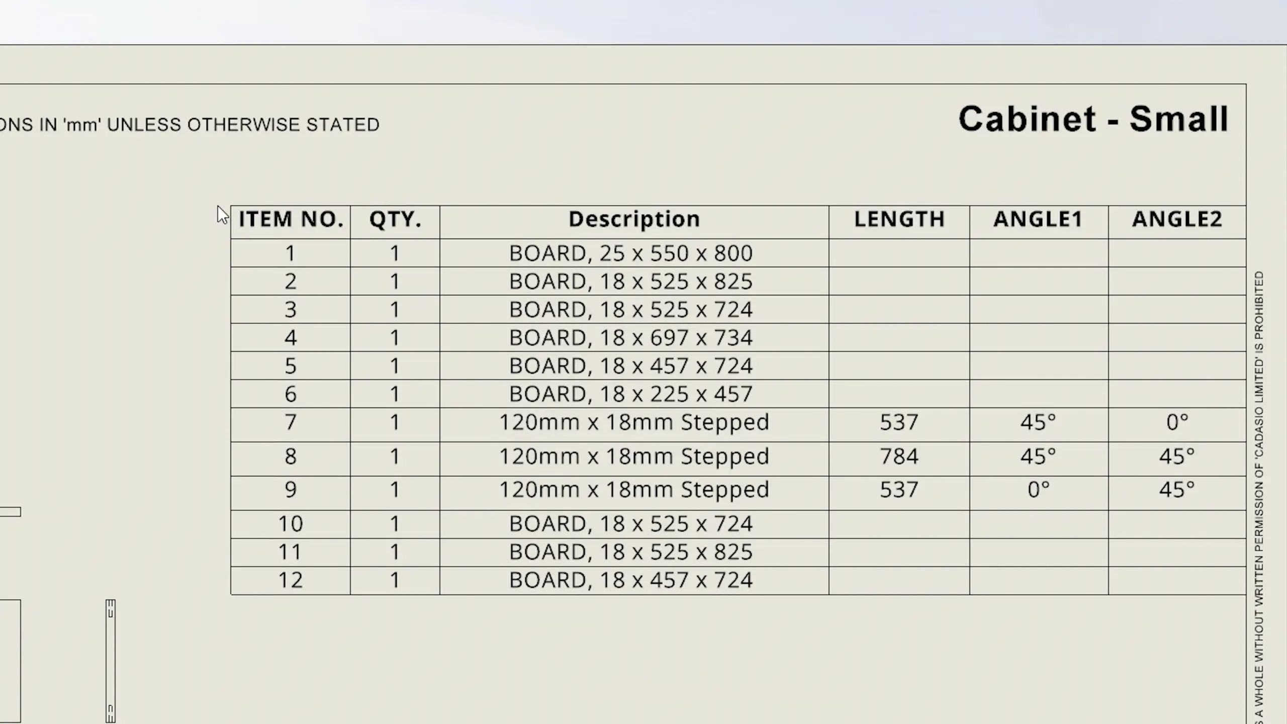 Cutlists are easily brought through into SolidWorks drawings just like any other tables