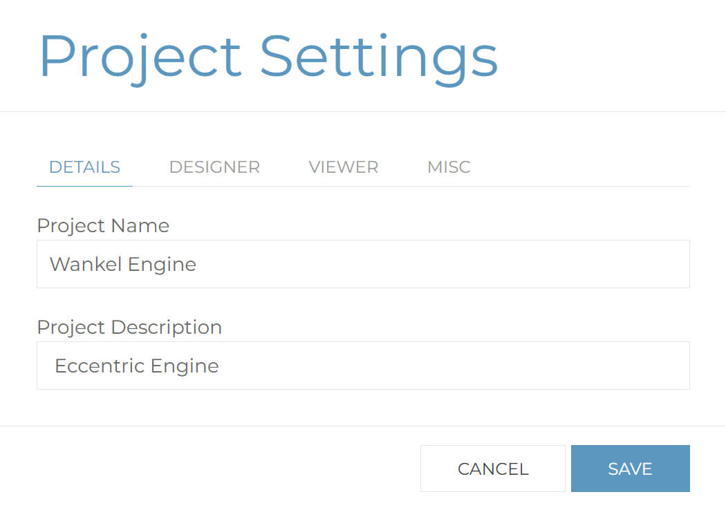Easily change the projects name or description on the details tab