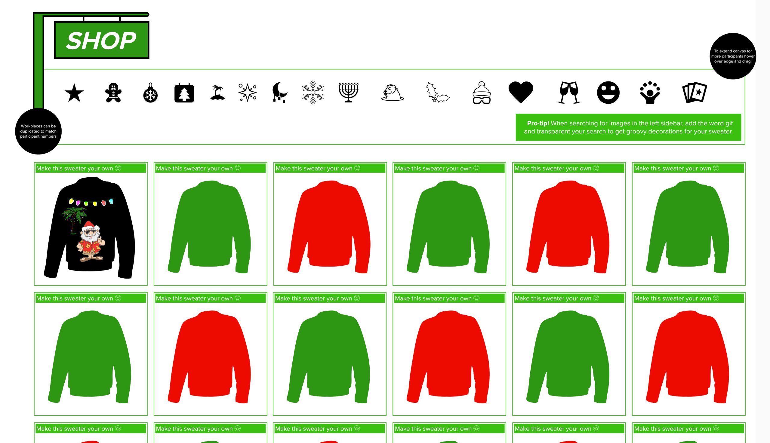 Decorate a Festive Sweater template | Mural