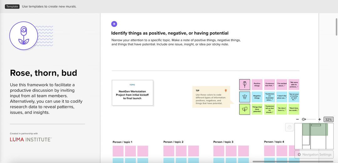 Rose, thorn, bud & affinity clusters Template MURAL