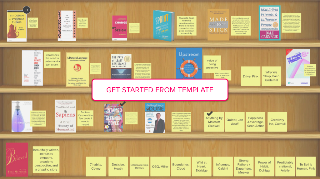 Team bookshelf template Mural