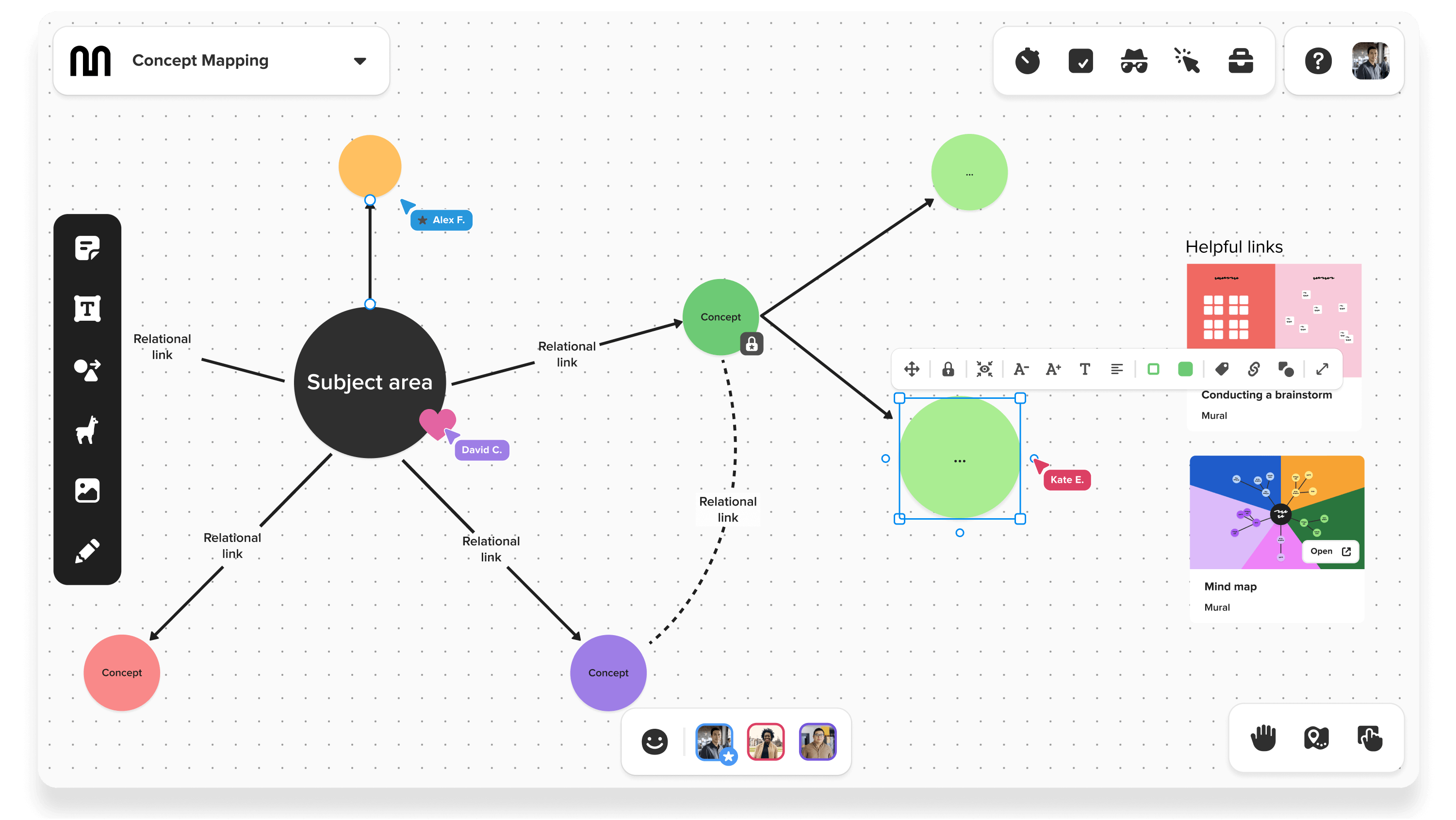 Online concept map maker for team collaboration