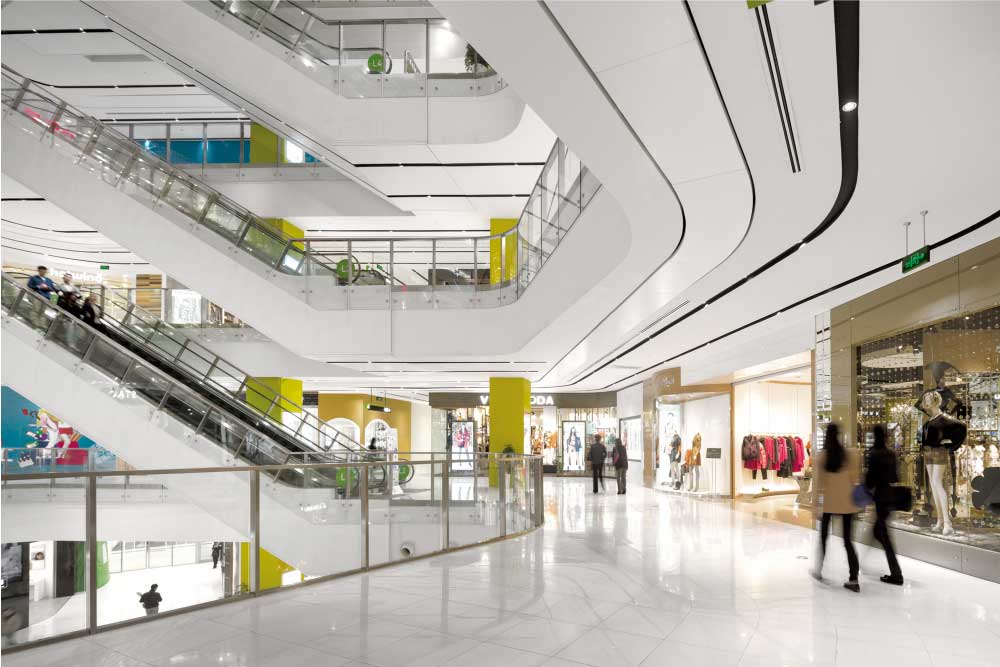 Interior of a modern shopping mall