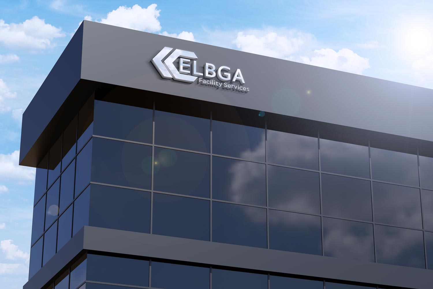 Schild Mockup von ELBGA Facility Services