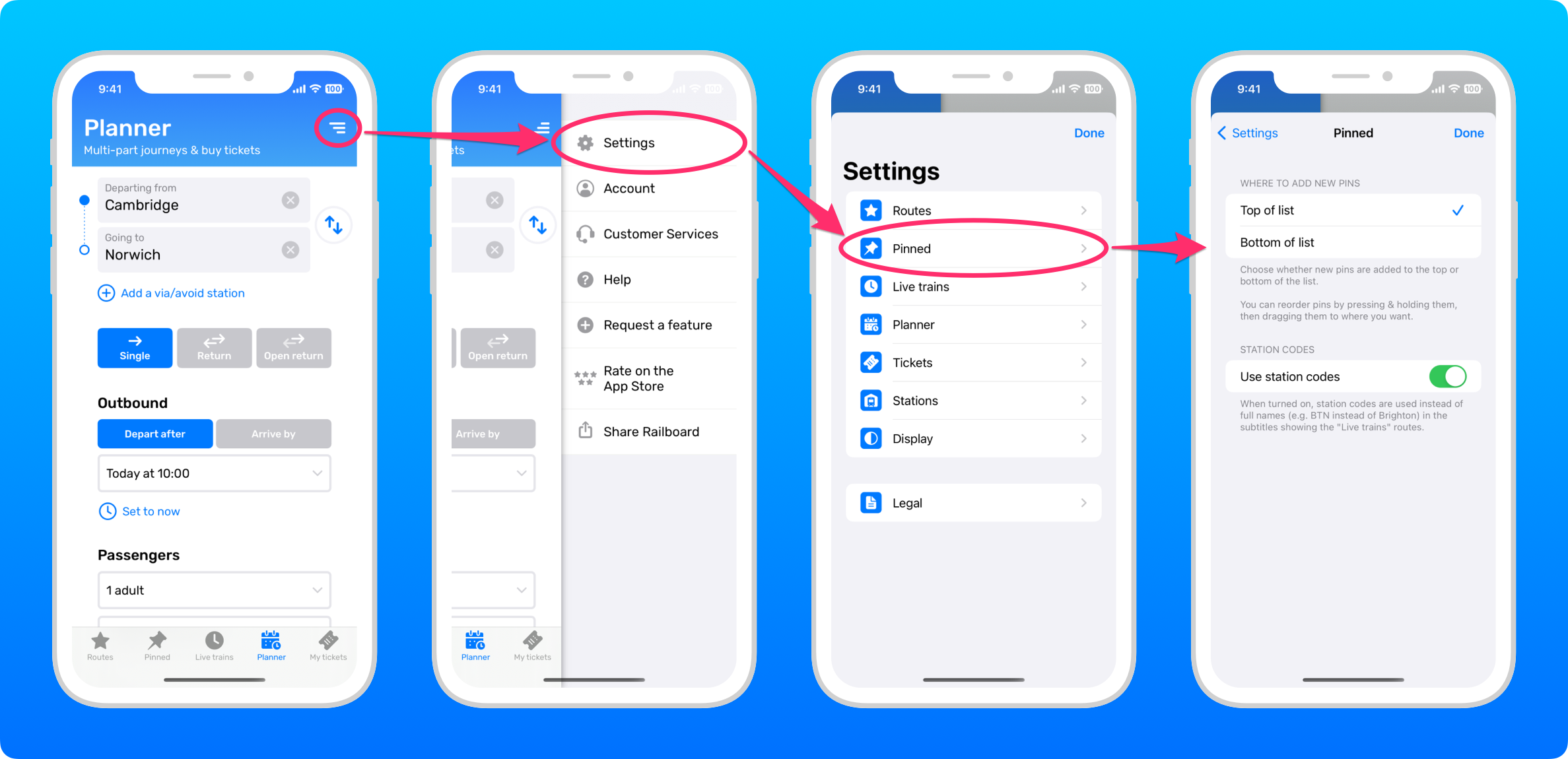 What Pinned Settings Are Available Railboard What Pinned Settings Are Available Railboard