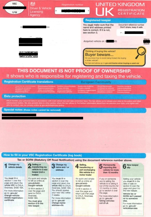 Guide To Complete Driving Licence & DVLA Logbook Change Of Address (V5C