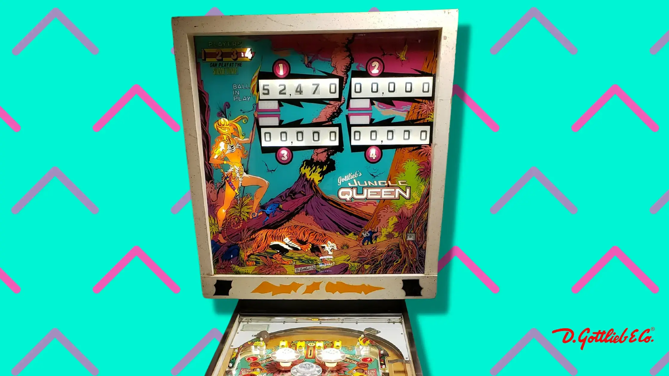 Jungle Queen/Princess (1977) Pinball Machine by D. Gottlieb & Co.