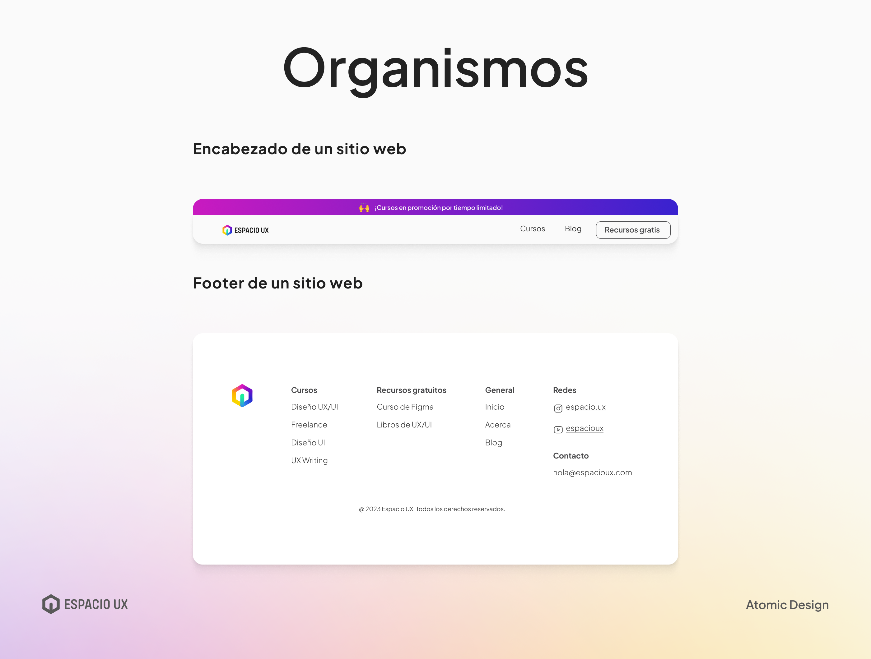 Atomic design: organismos