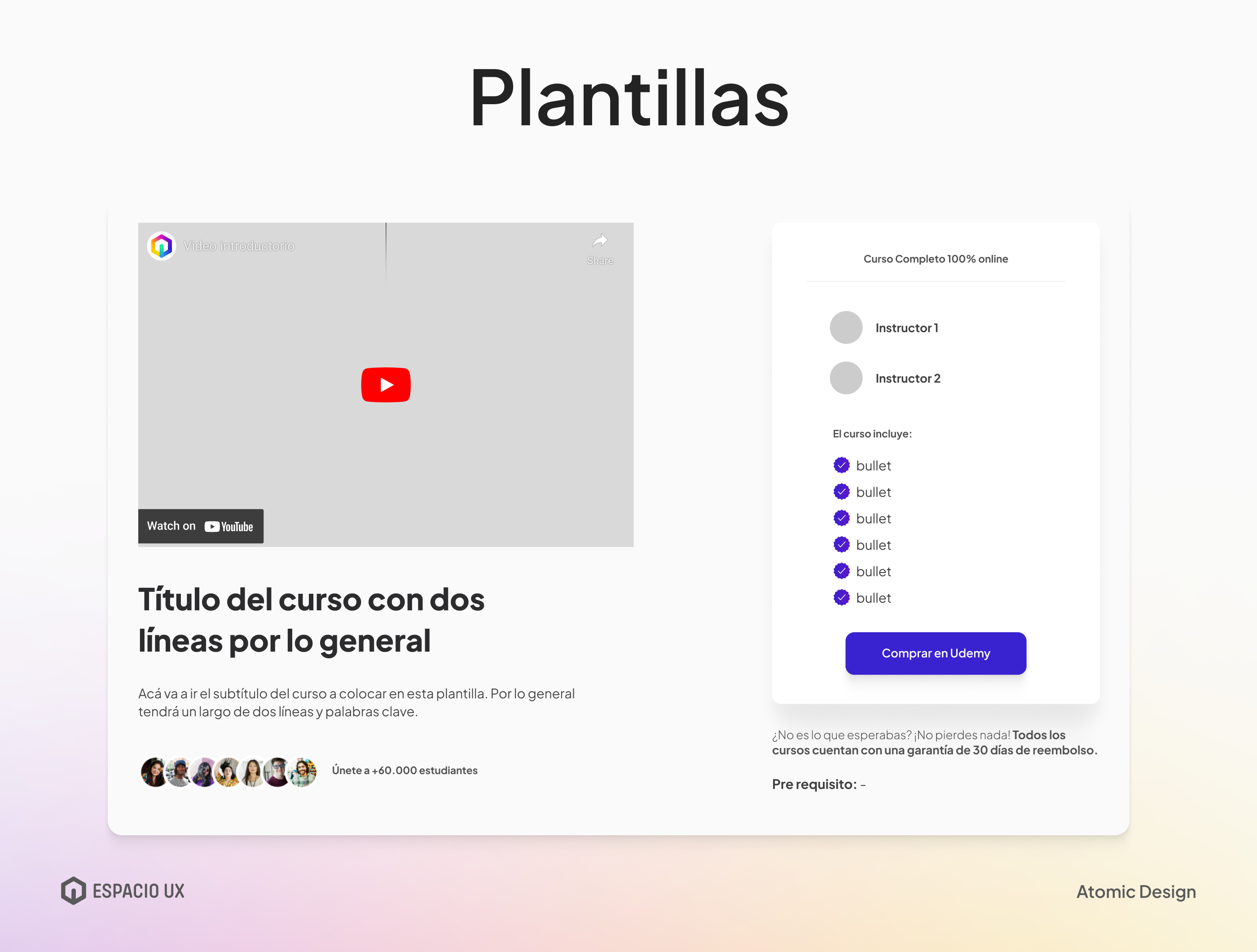 Atomic design: plantillas