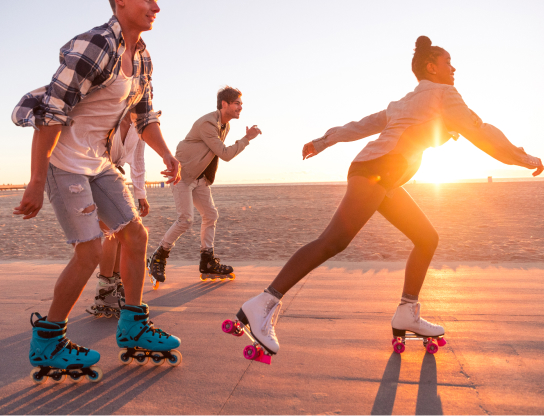 people skating on beach path santa monica