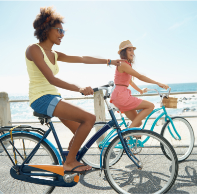 people riding bikes santa monica beach