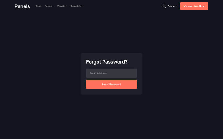 Panels - Webflow HTML Website Template