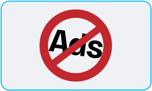 Text written "ADS" in red with a STOP sign overlapping