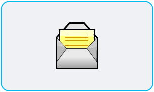 The mailbox icon in a white background