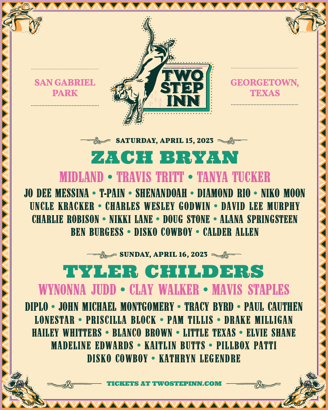 Official 2023 Two Step Inn Lineup By Day