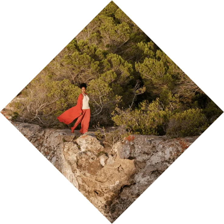 Woman in red