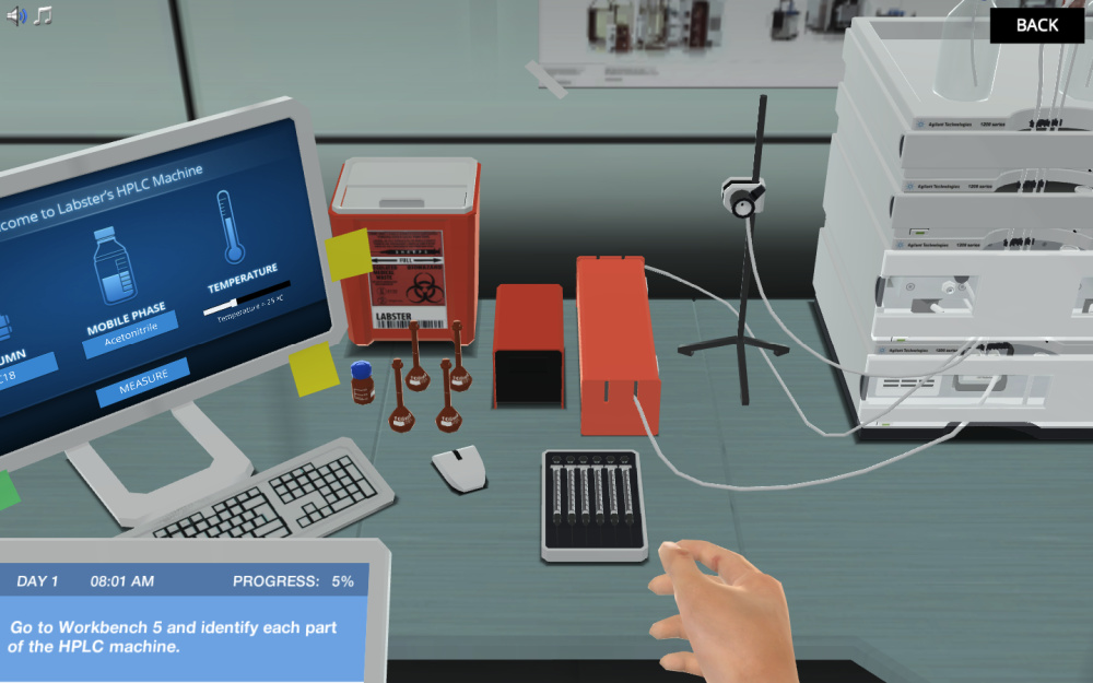 Which expensive chemistry lab equipment can students use in a virtual lab?