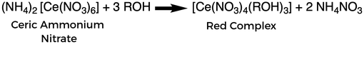 Ceric ammonium nitrate test reaction