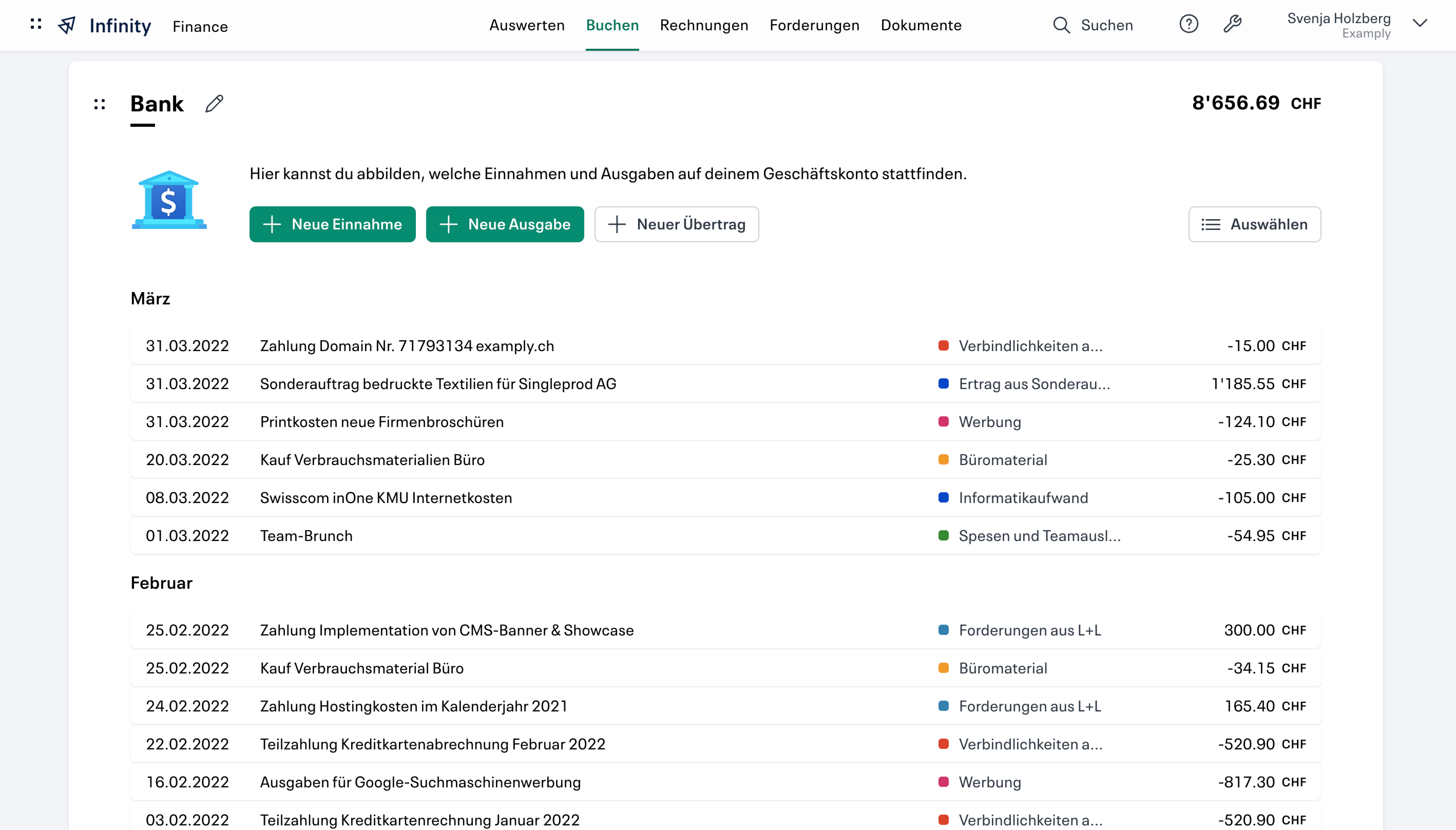 Funktionen Infinity Finance