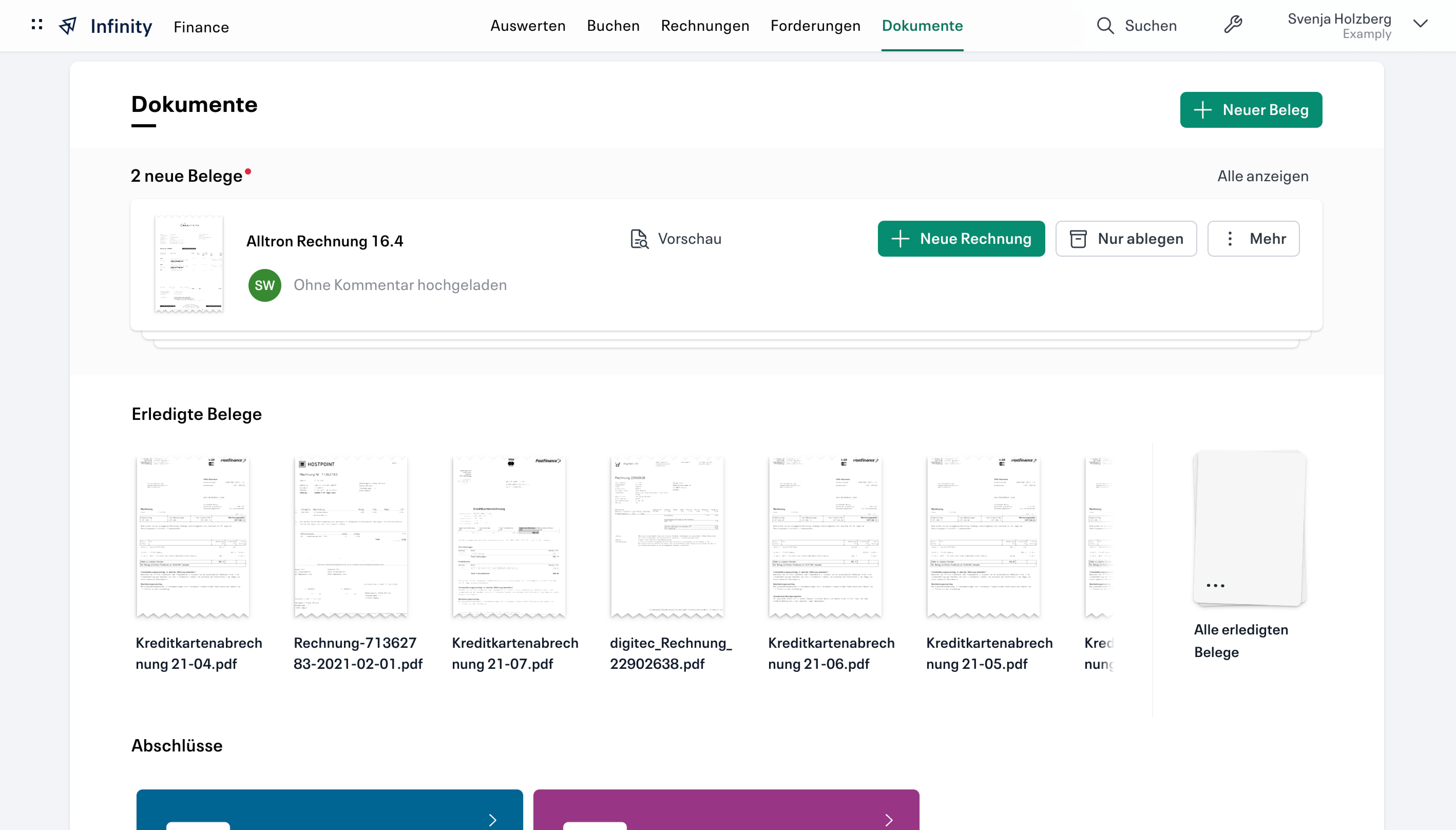 Funktionen Infinity Finance