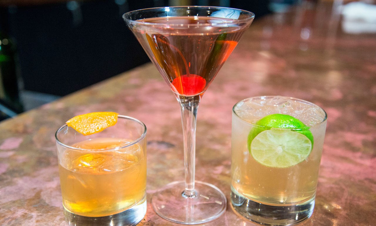 Close up shot of cocktails