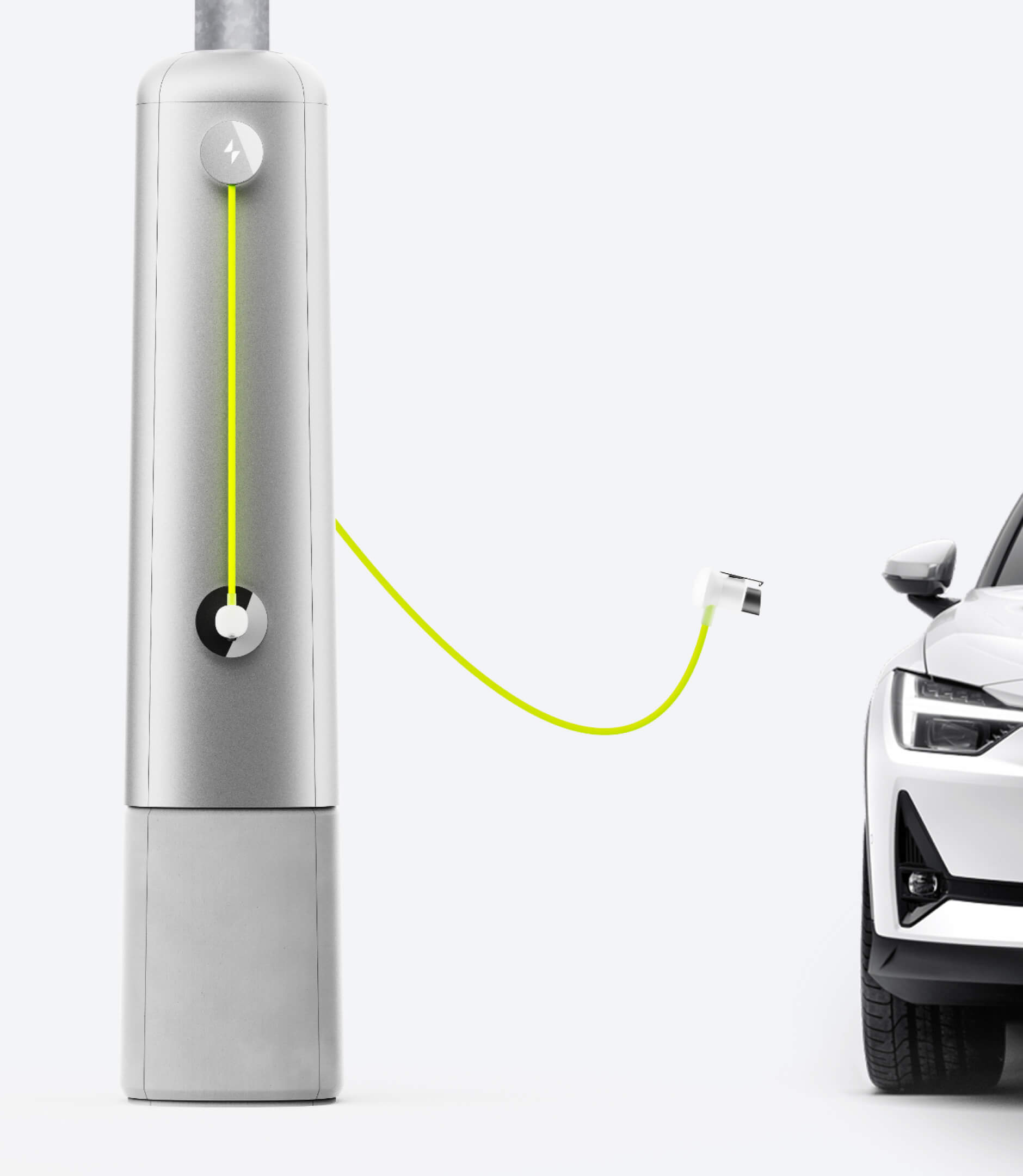 Car charging on lamp post