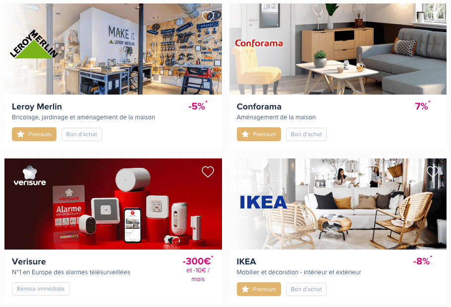 liste enseignes cashback the corner boursorama parrainage : leroy merlin, conforama, verisure, ikea