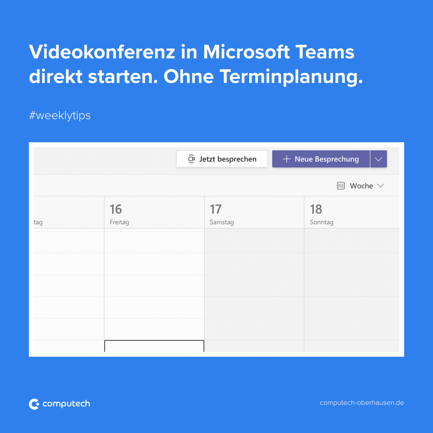 Sofortbesprechung bei Microsoft Teams