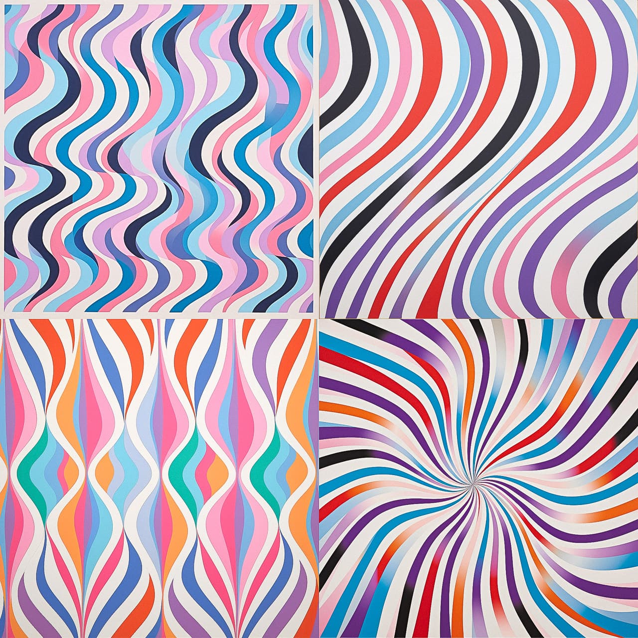 Bridget Riley AI Art Style Optical Illusion Patterns Bridget Riley 