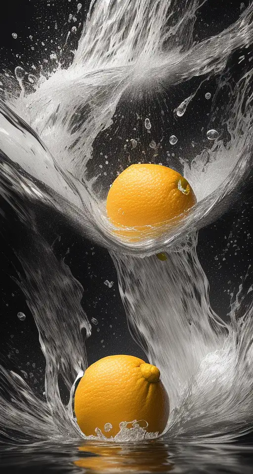 Citrus fruits in water Stable Diffusion prompt Midjourney