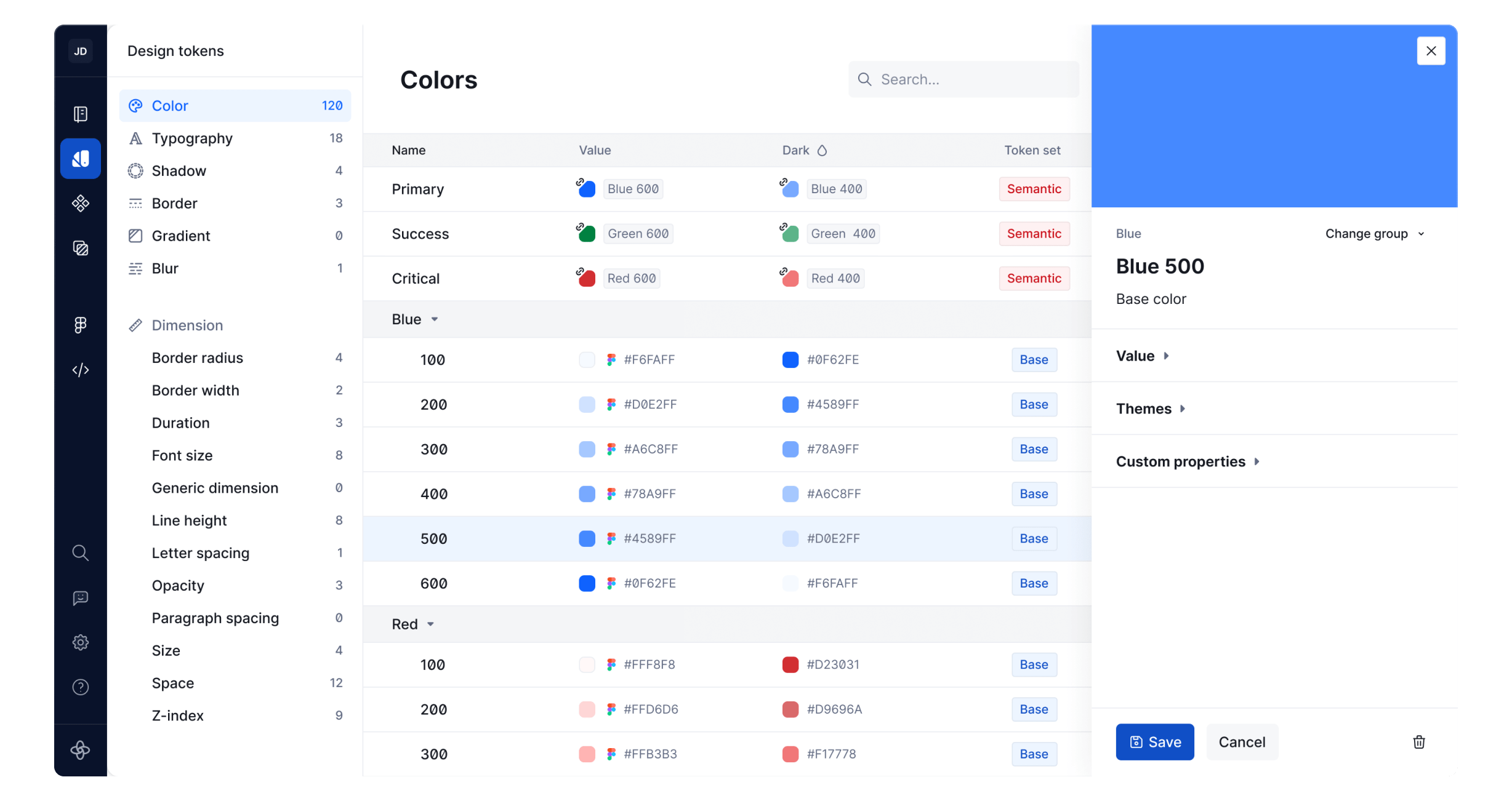 Design tokens management supernova io