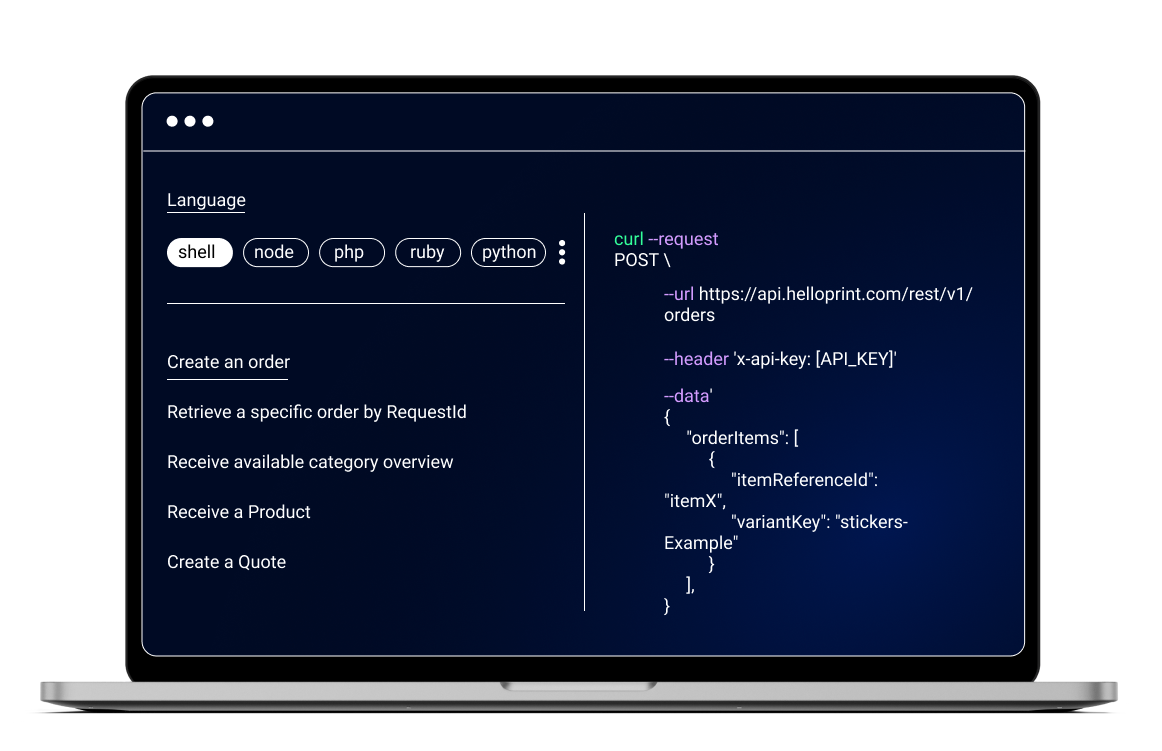 Modern print API to cover all your print needs and automate fulfillment.